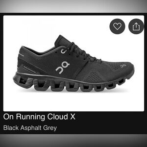 On Cloud X Women’s Running Shoe - Black/Asphalt - Size W8